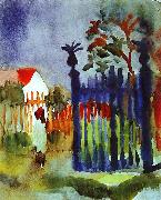August Macke Garden Gate Sweden oil painting artist